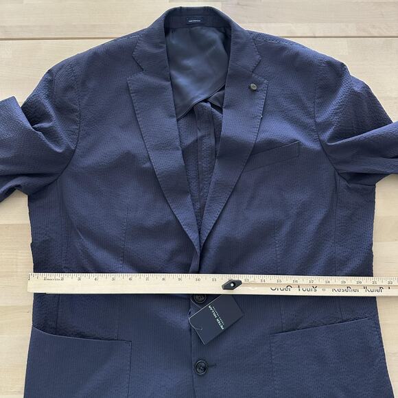 Peter Millar Blazer 44 Navy Crown Crafted Seersucker Sport Coat Jacket Unstructu - Picture 11 of 13